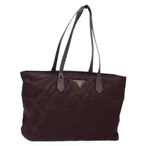 PRADA Tote Bag Nylon Purple Gold Auth 133866